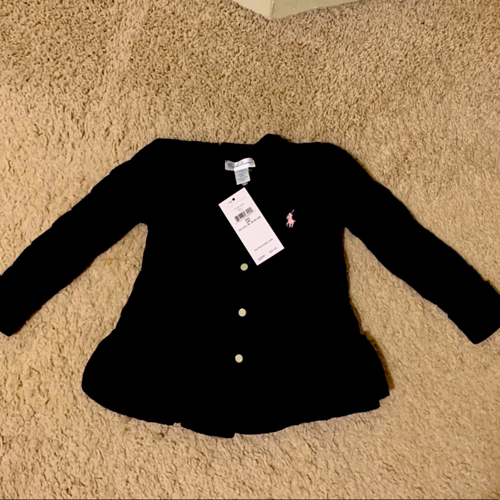 Toddler Girl Ralph Lauren Peplum Cardigan